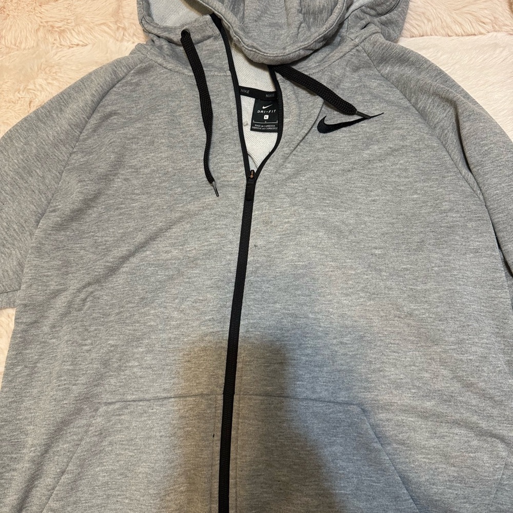 Nike Heather Gray Hoodie with Black Details